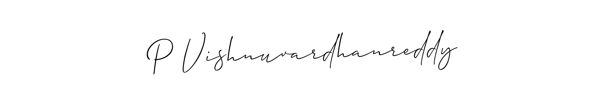 Make a beautiful signature design for name P Vishnuvardhanreddy. With this signature (Allison_Script) style, you can create a handwritten signature for free. P Vishnuvardhanreddy signature style 2 images and pictures png