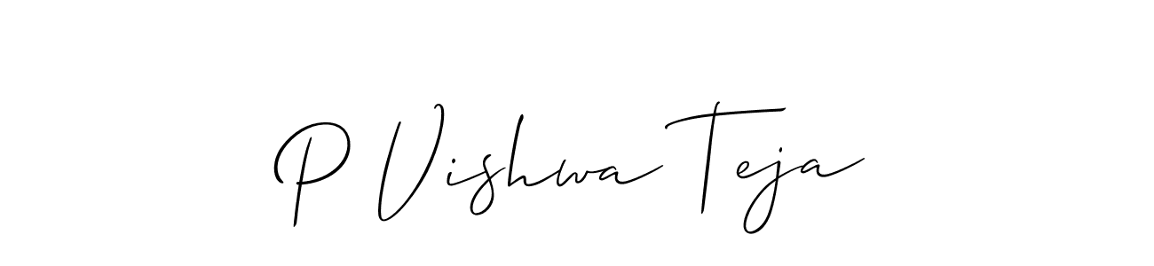 It looks lik you need a new signature style for name P Vishwa Teja. Design unique handwritten (Allison_Script) signature with our free signature maker in just a few clicks. P Vishwa Teja signature style 2 images and pictures png