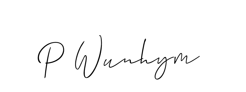 Design your own signature with our free online signature maker. With this signature software, you can create a handwritten (Allison_Script) signature for name P Wunhym. P Wunhym signature style 2 images and pictures png