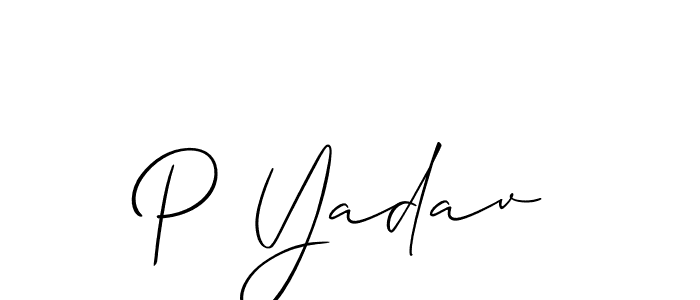 Make a beautiful signature design for name P Yadav. Use this online signature maker to create a handwritten signature for free. P Yadav signature style 2 images and pictures png