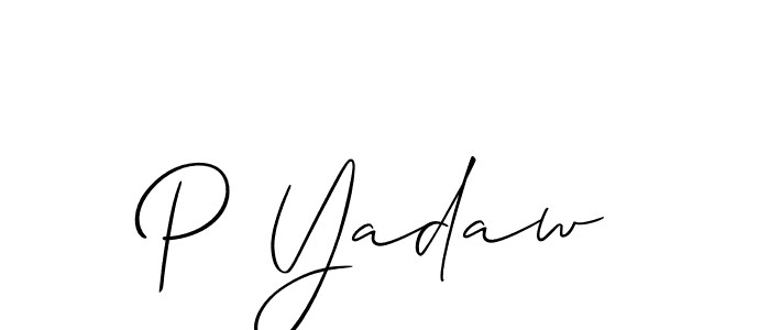 Similarly Allison_Script is the best handwritten signature design. Signature creator online .You can use it as an online autograph creator for name P Yadaw. P Yadaw signature style 2 images and pictures png