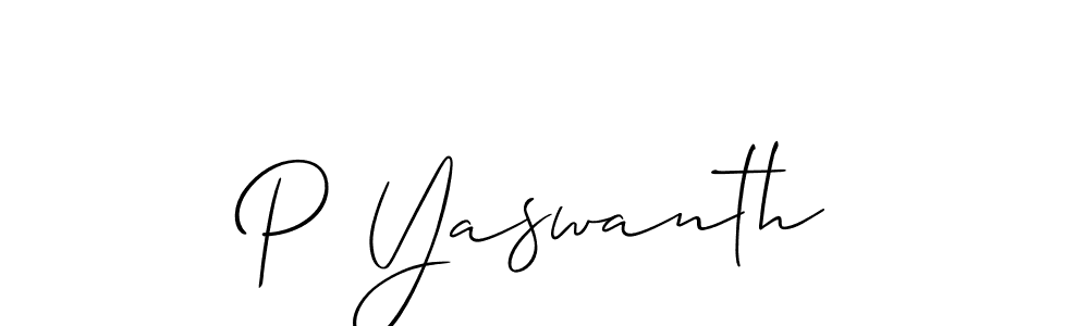 Use a signature maker to create a handwritten signature online. With this signature software, you can design (Allison_Script) your own signature for name P Yaswanth. P Yaswanth signature style 2 images and pictures png