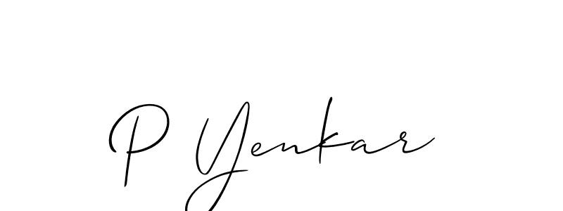 How to make P Yenkar signature? Allison_Script is a professional autograph style. Create handwritten signature for P Yenkar name. P Yenkar signature style 2 images and pictures png