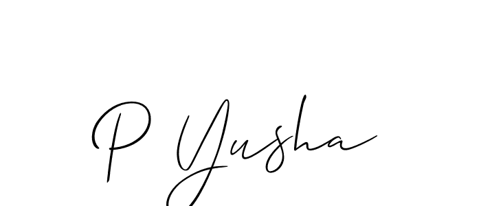 How to make P Yusha signature? Allison_Script is a professional autograph style. Create handwritten signature for P Yusha name. P Yusha signature style 2 images and pictures png