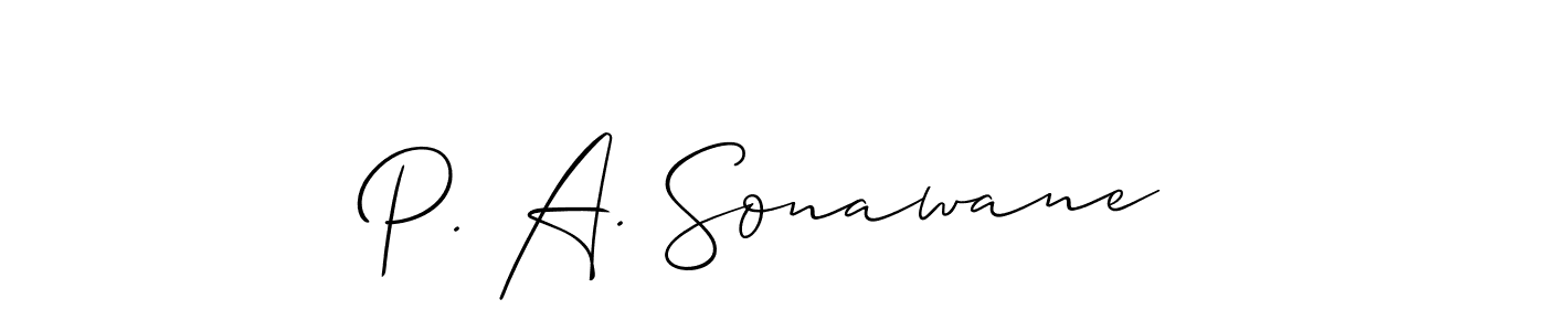 Also we have P. A. Sonawane name is the best signature style. Create professional handwritten signature collection using Allison_Script autograph style. P. A. Sonawane signature style 2 images and pictures png