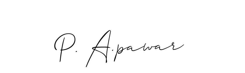 Also You can easily find your signature by using the search form. We will create P. A.pawar name handwritten signature images for you free of cost using Allison_Script sign style. P. A.pawar signature style 2 images and pictures png