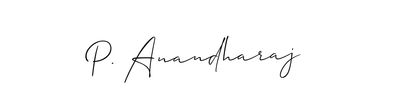 if you are searching for the best signature style for your name P. Anandharaj. so please give up your signature search. here we have designed multiple signature styles  using Allison_Script. P. Anandharaj signature style 2 images and pictures png