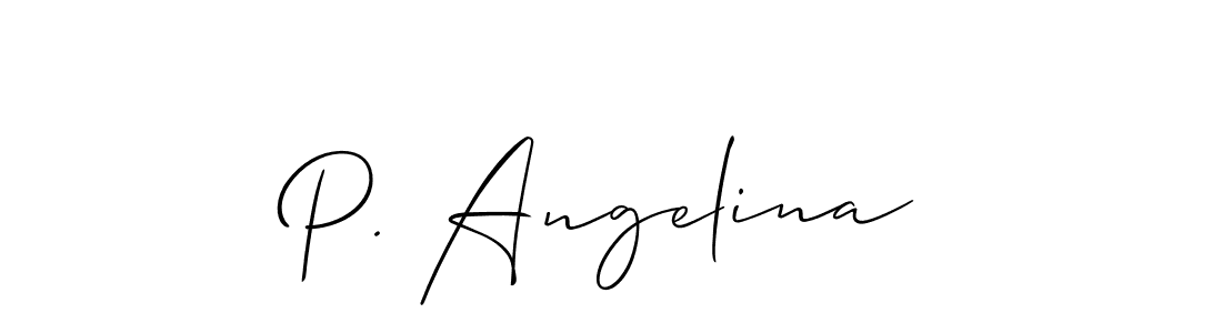 Similarly Allison_Script is the best handwritten signature design. Signature creator online .You can use it as an online autograph creator for name P. Angelina. P. Angelina signature style 2 images and pictures png