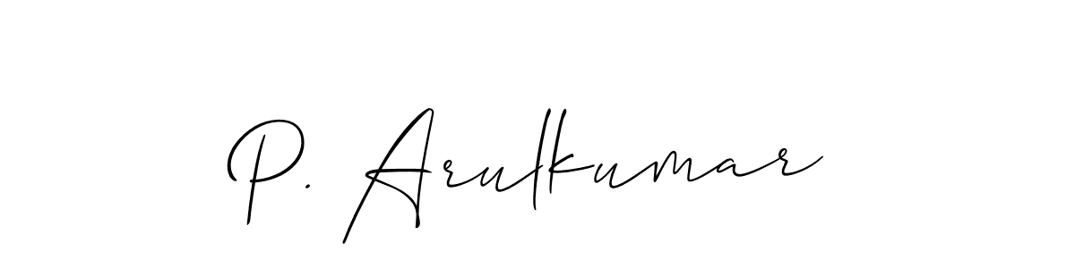 You should practise on your own different ways (Allison_Script) to write your name (P. Arulkumar) in signature. don't let someone else do it for you. P. Arulkumar signature style 2 images and pictures png