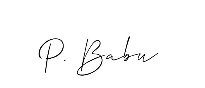 How to make P. Babu name signature. Use Allison_Script style for creating short signs online. This is the latest handwritten sign. P. Babu signature style 2 images and pictures png