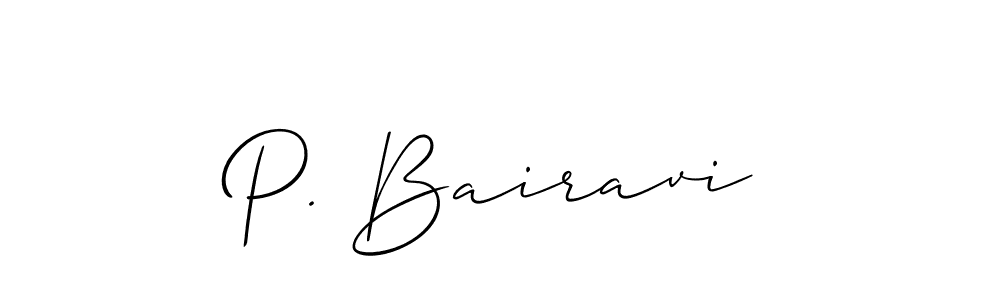 Create a beautiful signature design for name P. Bairavi. With this signature (Allison_Script) fonts, you can make a handwritten signature for free. P. Bairavi signature style 2 images and pictures png