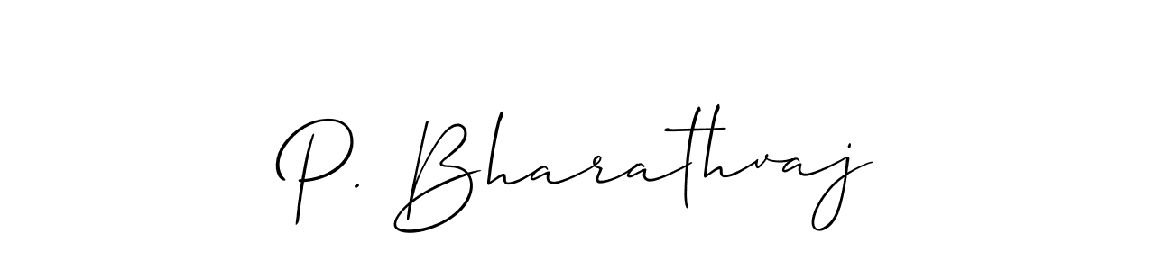if you are searching for the best signature style for your name P. Bharathvaj. so please give up your signature search. here we have designed multiple signature styles  using Allison_Script. P. Bharathvaj signature style 2 images and pictures png