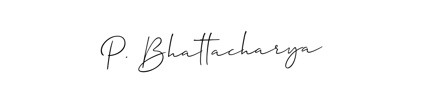 P. Bhattacharya stylish signature style. Best Handwritten Sign (Allison_Script) for my name. Handwritten Signature Collection Ideas for my name P. Bhattacharya. P. Bhattacharya signature style 2 images and pictures png