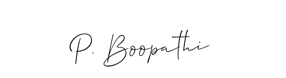 Make a beautiful signature design for name P. Boopathi. With this signature (Allison_Script) style, you can create a handwritten signature for free. P. Boopathi signature style 2 images and pictures png