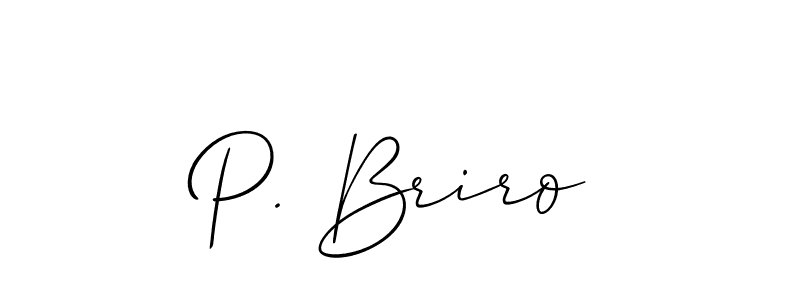 It looks lik you need a new signature style for name P. Briro. Design unique handwritten (Allison_Script) signature with our free signature maker in just a few clicks. P. Briro signature style 2 images and pictures png