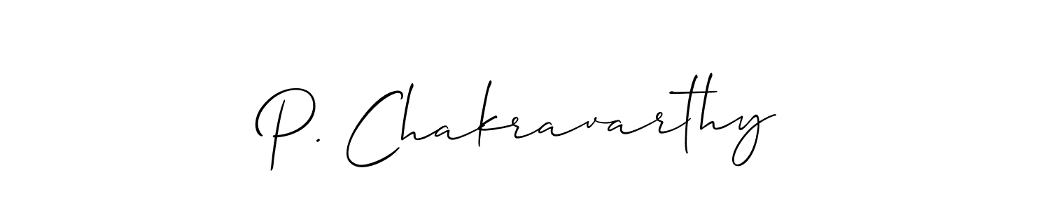 Use a signature maker to create a handwritten signature online. With this signature software, you can design (Allison_Script) your own signature for name P. Chakravarthy. P. Chakravarthy signature style 2 images and pictures png