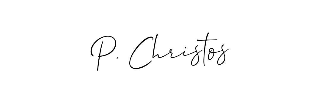 How to make P. Christos name signature. Use Allison_Script style for creating short signs online. This is the latest handwritten sign. P. Christos signature style 2 images and pictures png