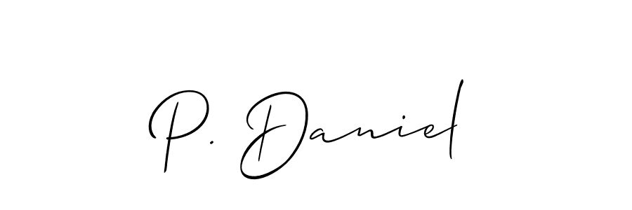 P. Daniel stylish signature style. Best Handwritten Sign (Allison_Script) for my name. Handwritten Signature Collection Ideas for my name P. Daniel. P. Daniel signature style 2 images and pictures png