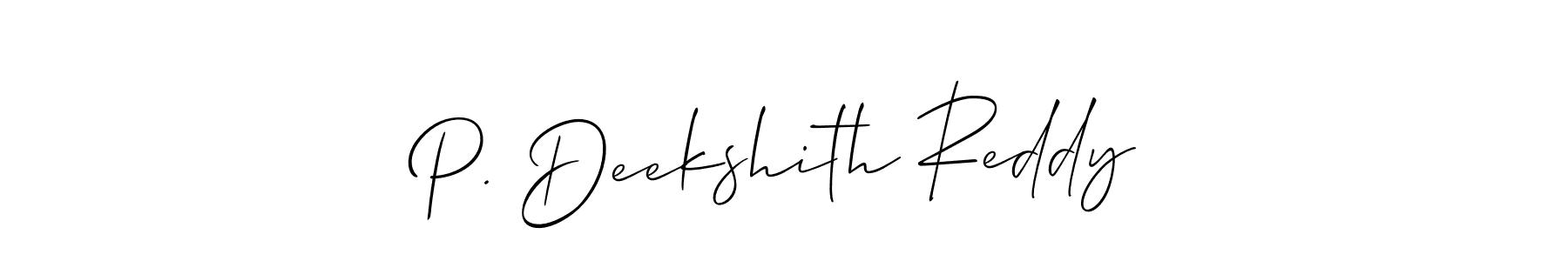 This is the best signature style for the P. Deekshith Reddy name. Also you like these signature font (Allison_Script). Mix name signature. P. Deekshith Reddy signature style 2 images and pictures png