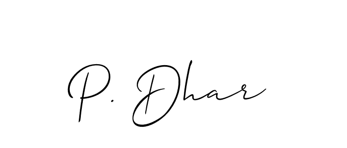 It looks lik you need a new signature style for name P. Dhar. Design unique handwritten (Allison_Script) signature with our free signature maker in just a few clicks. P. Dhar signature style 2 images and pictures png