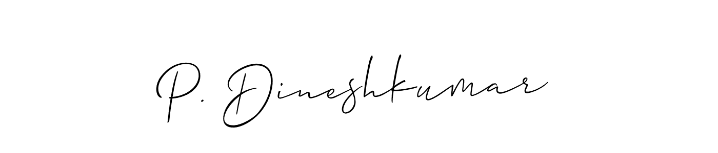 Use a signature maker to create a handwritten signature online. With this signature software, you can design (Allison_Script) your own signature for name P. Dineshkumar. P. Dineshkumar signature style 2 images and pictures png