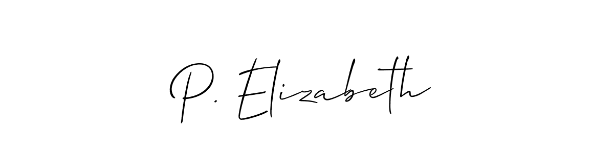 Allison_Script is a professional signature style that is perfect for those who want to add a touch of class to their signature. It is also a great choice for those who want to make their signature more unique. Get P. Elizabeth name to fancy signature for free. P. Elizabeth signature style 2 images and pictures png