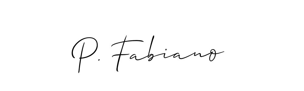 Create a beautiful signature design for name P. Fabiano. With this signature (Allison_Script) fonts, you can make a handwritten signature for free. P. Fabiano signature style 2 images and pictures png