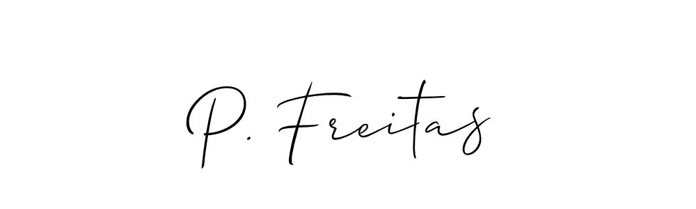 How to make P. Freitas signature? Allison_Script is a professional autograph style. Create handwritten signature for P. Freitas name. P. Freitas signature style 2 images and pictures png