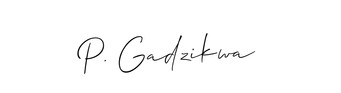 Create a beautiful signature design for name P. Gadzikwa. With this signature (Allison_Script) fonts, you can make a handwritten signature for free. P. Gadzikwa signature style 2 images and pictures png