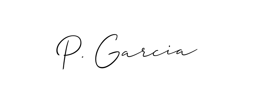 Create a beautiful signature design for name P. Garcia. With this signature (Allison_Script) fonts, you can make a handwritten signature for free. P. Garcia signature style 2 images and pictures png