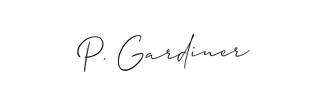 Also we have P. Gardiner name is the best signature style. Create professional handwritten signature collection using Allison_Script autograph style. P. Gardiner signature style 2 images and pictures png