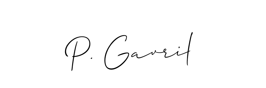 Check out images of Autograph of P. Gavril name. Actor P. Gavril Signature Style. Allison_Script is a professional sign style online. P. Gavril signature style 2 images and pictures png