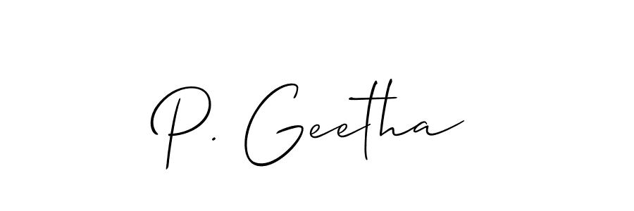 It looks lik you need a new signature style for name P. Geetha. Design unique handwritten (Allison_Script) signature with our free signature maker in just a few clicks. P. Geetha signature style 2 images and pictures png