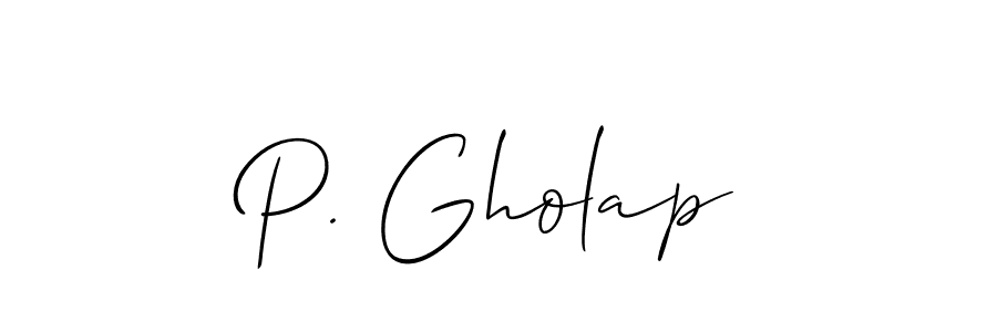 How to make P. Gholap name signature. Use Allison_Script style for creating short signs online. This is the latest handwritten sign. P. Gholap signature style 2 images and pictures png