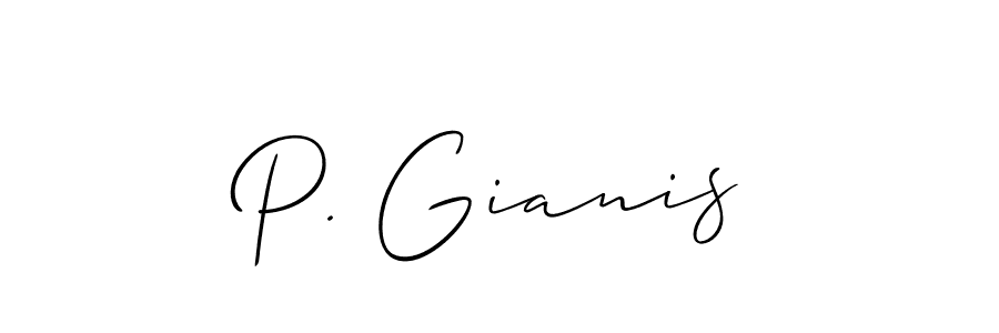 It looks lik you need a new signature style for name P. Gianis. Design unique handwritten (Allison_Script) signature with our free signature maker in just a few clicks. P. Gianis signature style 2 images and pictures png