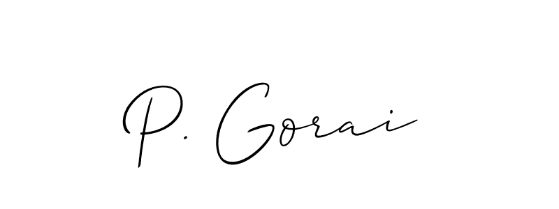 Make a beautiful signature design for name P. Gorai. With this signature (Allison_Script) style, you can create a handwritten signature for free. P. Gorai signature style 2 images and pictures png