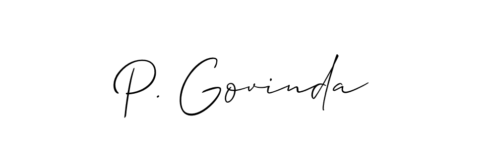 It looks lik you need a new signature style for name P. Govinda. Design unique handwritten (Allison_Script) signature with our free signature maker in just a few clicks. P. Govinda signature style 2 images and pictures png