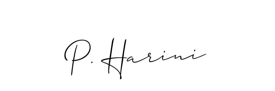 Also we have P. Harini name is the best signature style. Create professional handwritten signature collection using Allison_Script autograph style. P. Harini signature style 2 images and pictures png