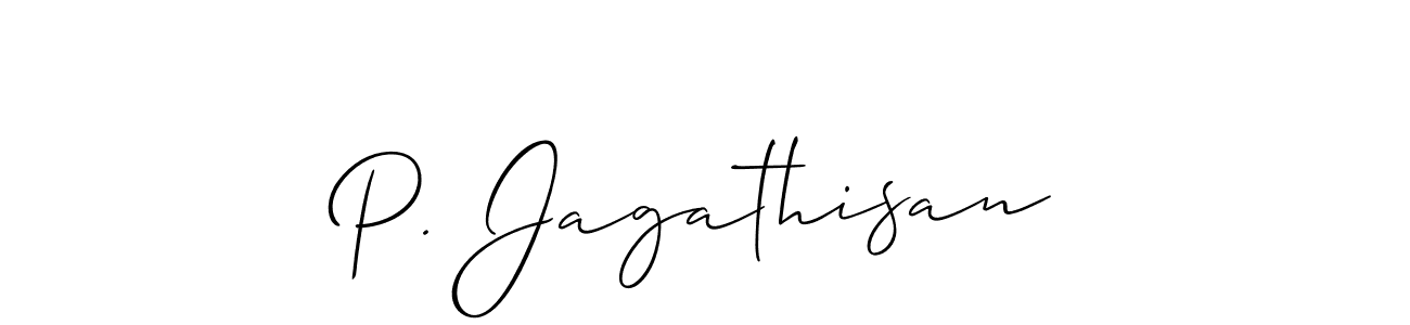 if you are searching for the best signature style for your name P. Jagathisan. so please give up your signature search. here we have designed multiple signature styles  using Allison_Script. P. Jagathisan signature style 2 images and pictures png