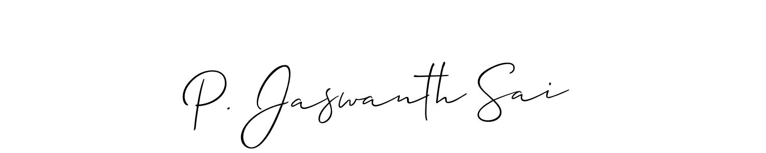 How to make P. Jaswanth Sai signature? Allison_Script is a professional autograph style. Create handwritten signature for P. Jaswanth Sai name. P. Jaswanth Sai signature style 2 images and pictures png