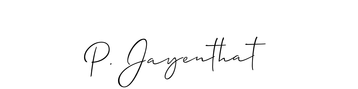 How to make P. Jayenthat name signature. Use Allison_Script style for creating short signs online. This is the latest handwritten sign. P. Jayenthat signature style 2 images and pictures png