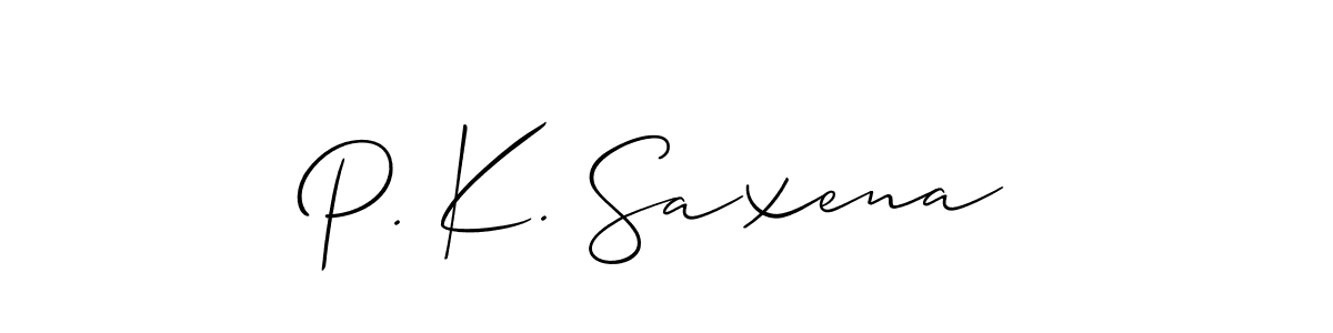 Create a beautiful signature design for name P. K. Saxena. With this signature (Allison_Script) fonts, you can make a handwritten signature for free. P. K. Saxena signature style 2 images and pictures png