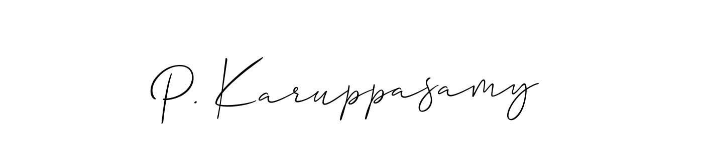 You can use this online signature creator to create a handwritten signature for the name P. Karuppasamy. This is the best online autograph maker. P. Karuppasamy signature style 2 images and pictures png