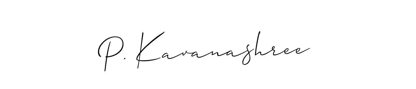 Design your own signature with our free online signature maker. With this signature software, you can create a handwritten (Allison_Script) signature for name P. Kavanashree. P. Kavanashree signature style 2 images and pictures png