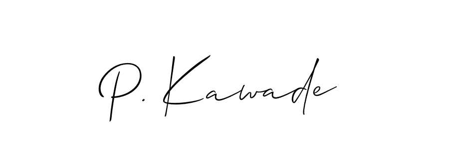 Use a signature maker to create a handwritten signature online. With this signature software, you can design (Allison_Script) your own signature for name P. Kawade. P. Kawade signature style 2 images and pictures png
