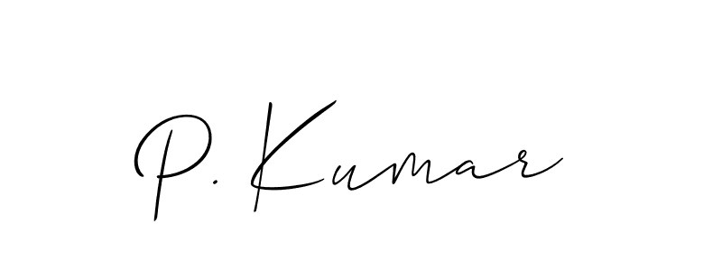 How to make P. Kumar name signature. Use Allison_Script style for creating short signs online. This is the latest handwritten sign. P. Kumar signature style 2 images and pictures png