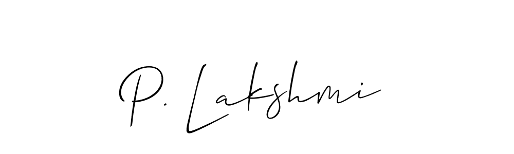 Similarly Allison_Script is the best handwritten signature design. Signature creator online .You can use it as an online autograph creator for name P. Lakshmi. P. Lakshmi signature style 2 images and pictures png