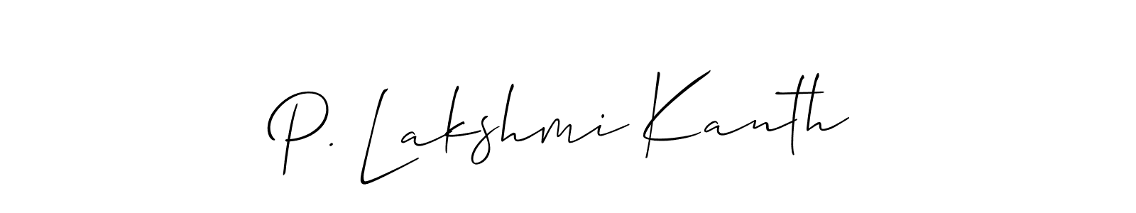 Use a signature maker to create a handwritten signature online. With this signature software, you can design (Allison_Script) your own signature for name P. Lakshmi Kanth. P. Lakshmi Kanth signature style 2 images and pictures png