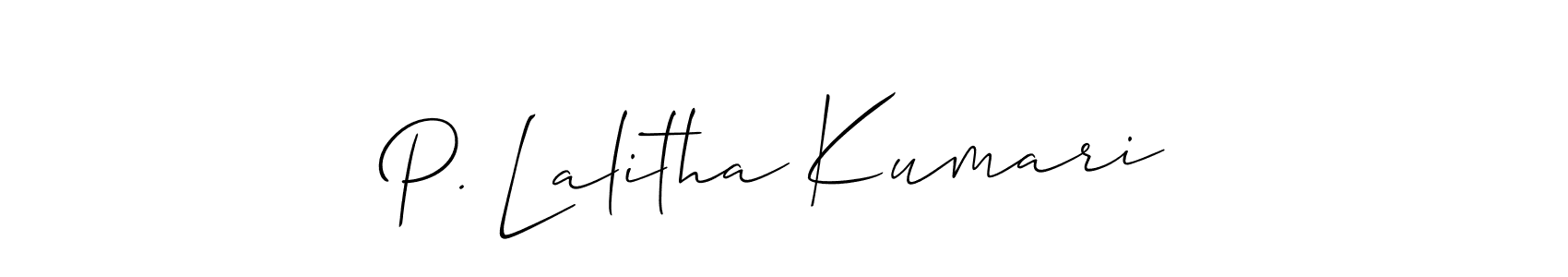 Check out images of Autograph of P. Lalitha Kumari name. Actor P. Lalitha Kumari Signature Style. Allison_Script is a professional sign style online. P. Lalitha Kumari signature style 2 images and pictures png