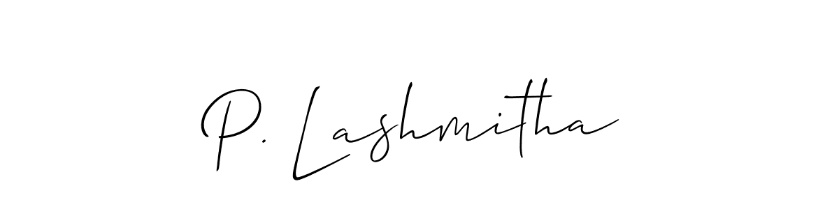Also we have P. Lashmitha name is the best signature style. Create professional handwritten signature collection using Allison_Script autograph style. P. Lashmitha signature style 2 images and pictures png